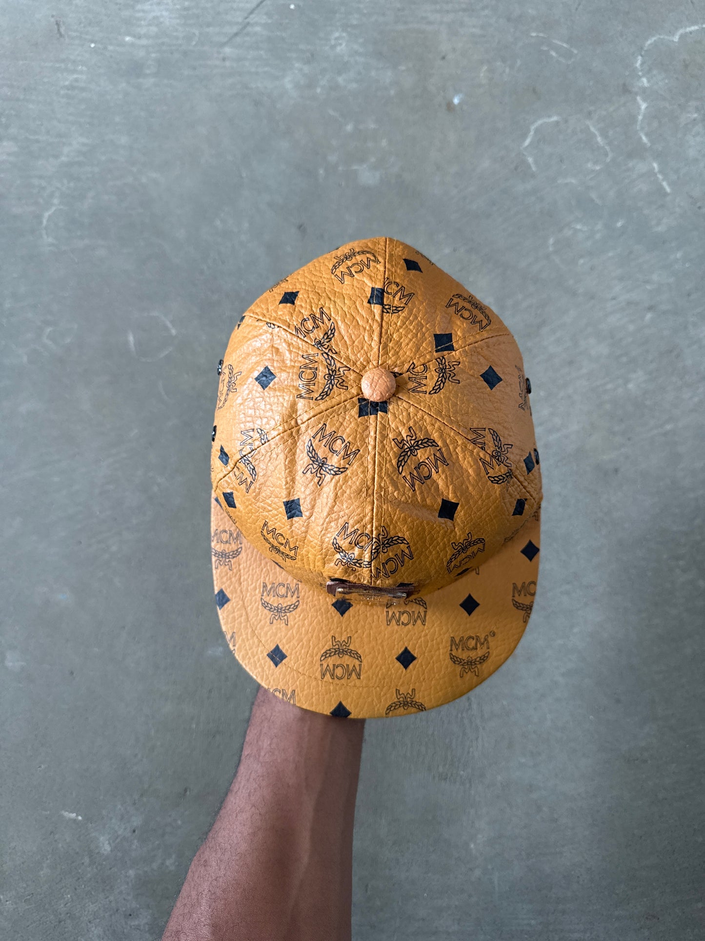 Vintage 90s MCM München Monogram Snap Back Hat