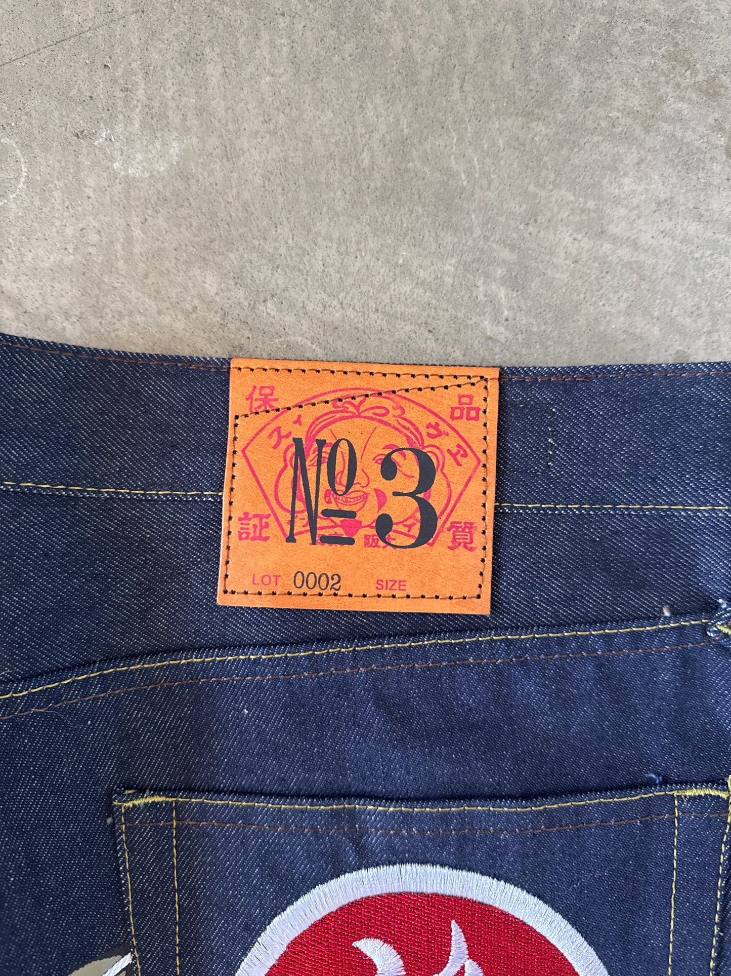 Evisu Embroidered Dragon Feather Japanese Art Salvage Denim Jeans