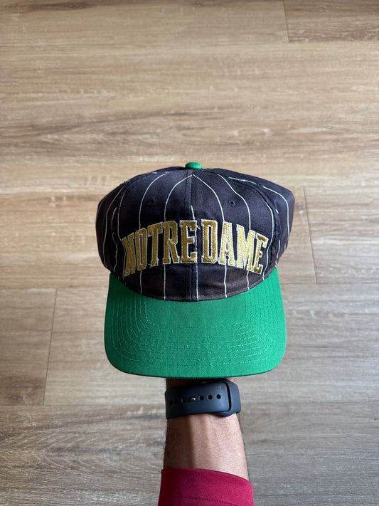 Vintage Starter University Of Notre Dame Fighting Irish NCAA Faded Pin Striped Snapback Sports Hat Cap