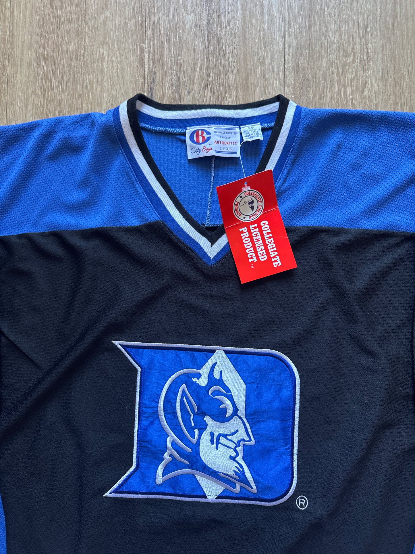 Vintage 90s Collegiate Sportwear City Boy Duke University Blue Devils Hockey Jersey