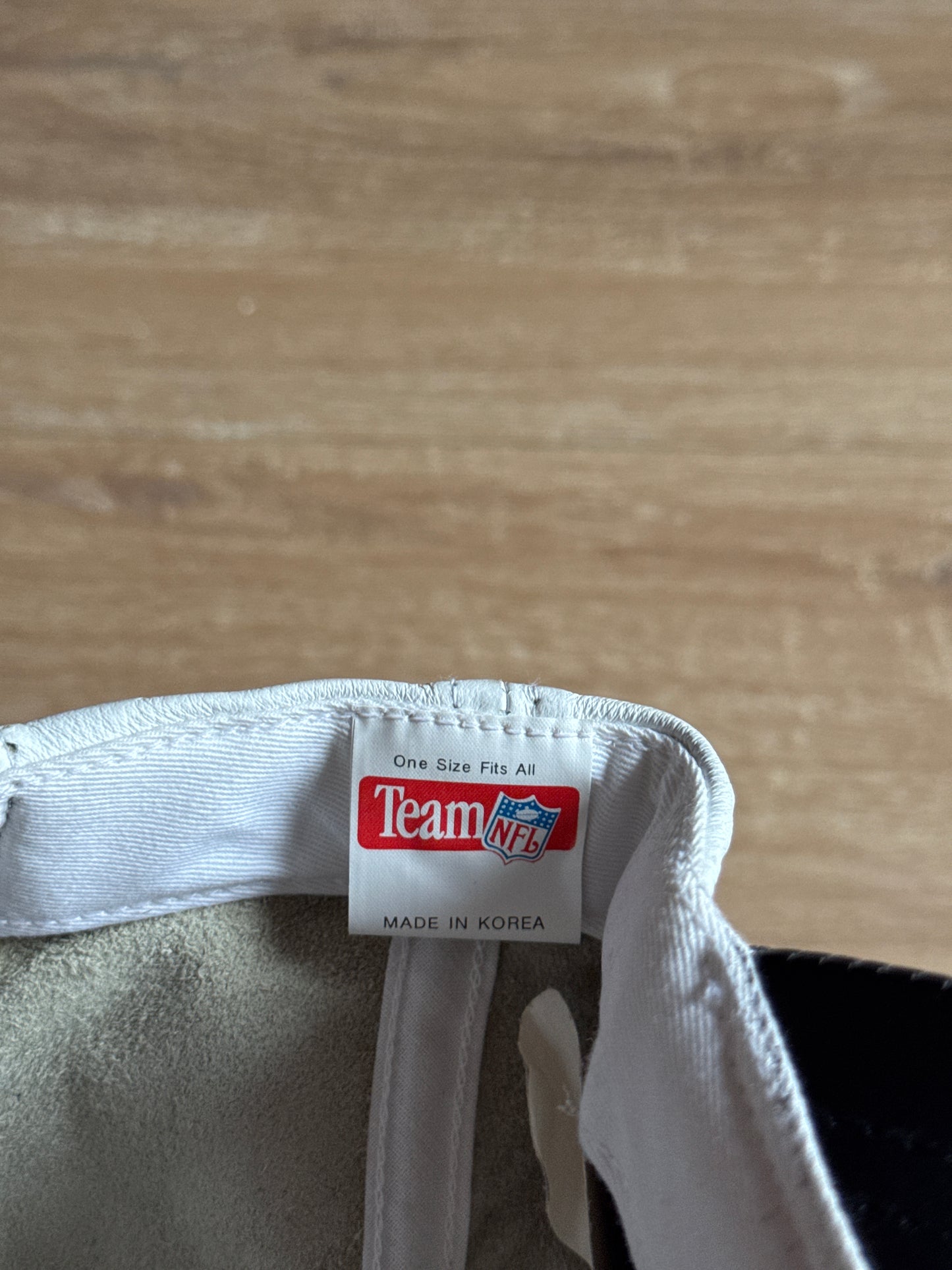 Vintage Logo 7 Carolina Panthers Leather Strapback Hat