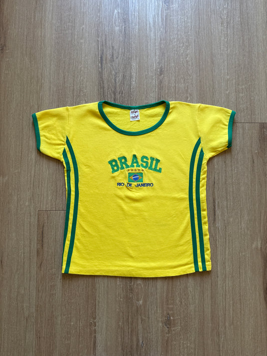 Women’s Y2K Brazil Crop Top Baby Tee