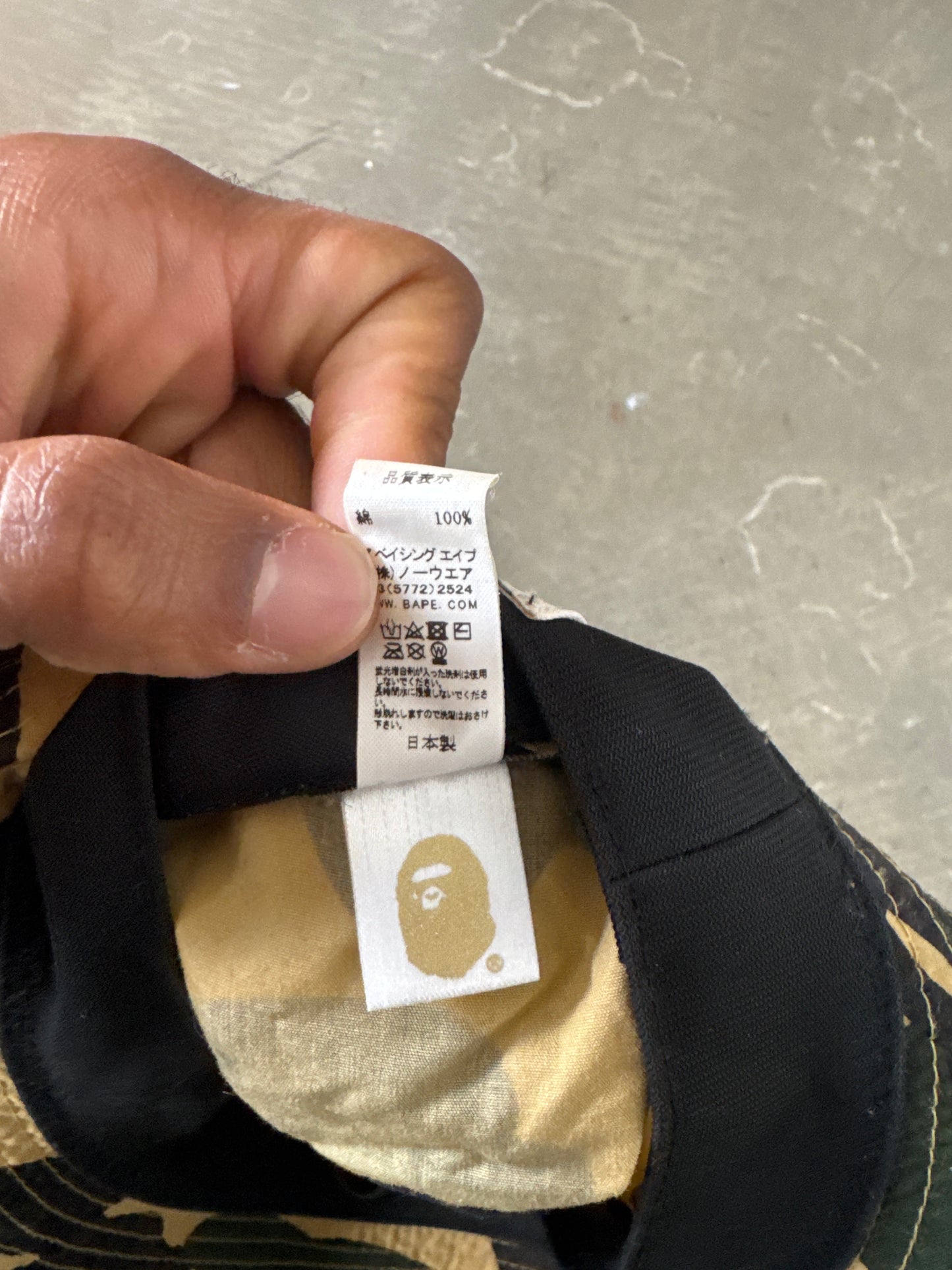A Bathing Ape Bape 1st Camo Apehead Nylon Crusher Bucket Hat