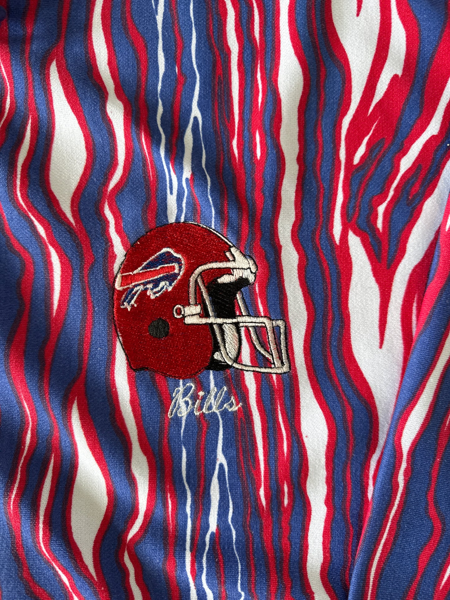 Vintage 90s Buffalo Bills Zebra Striped Hooded Zip Up