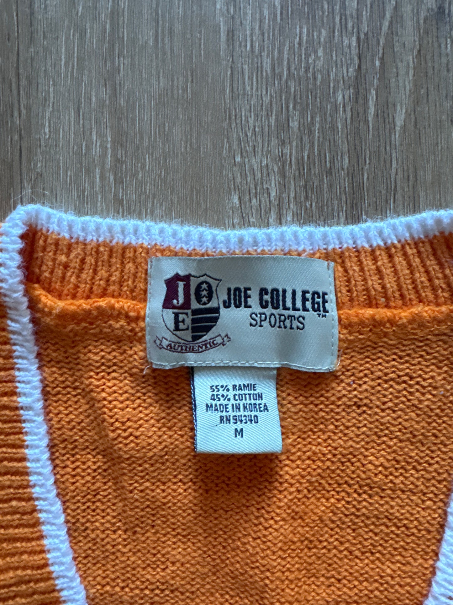 Vintage Joe College Sport University Of Tennessee Volunteers Sweater Vest