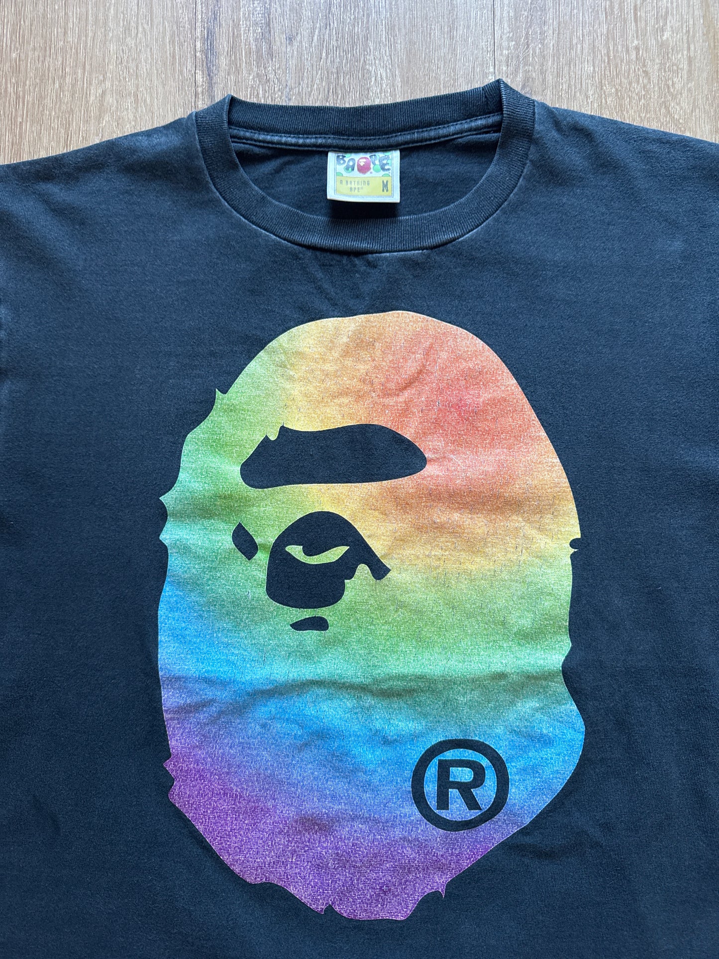 A Bathing Ape Bape Rainbow Big Ape Head Tee