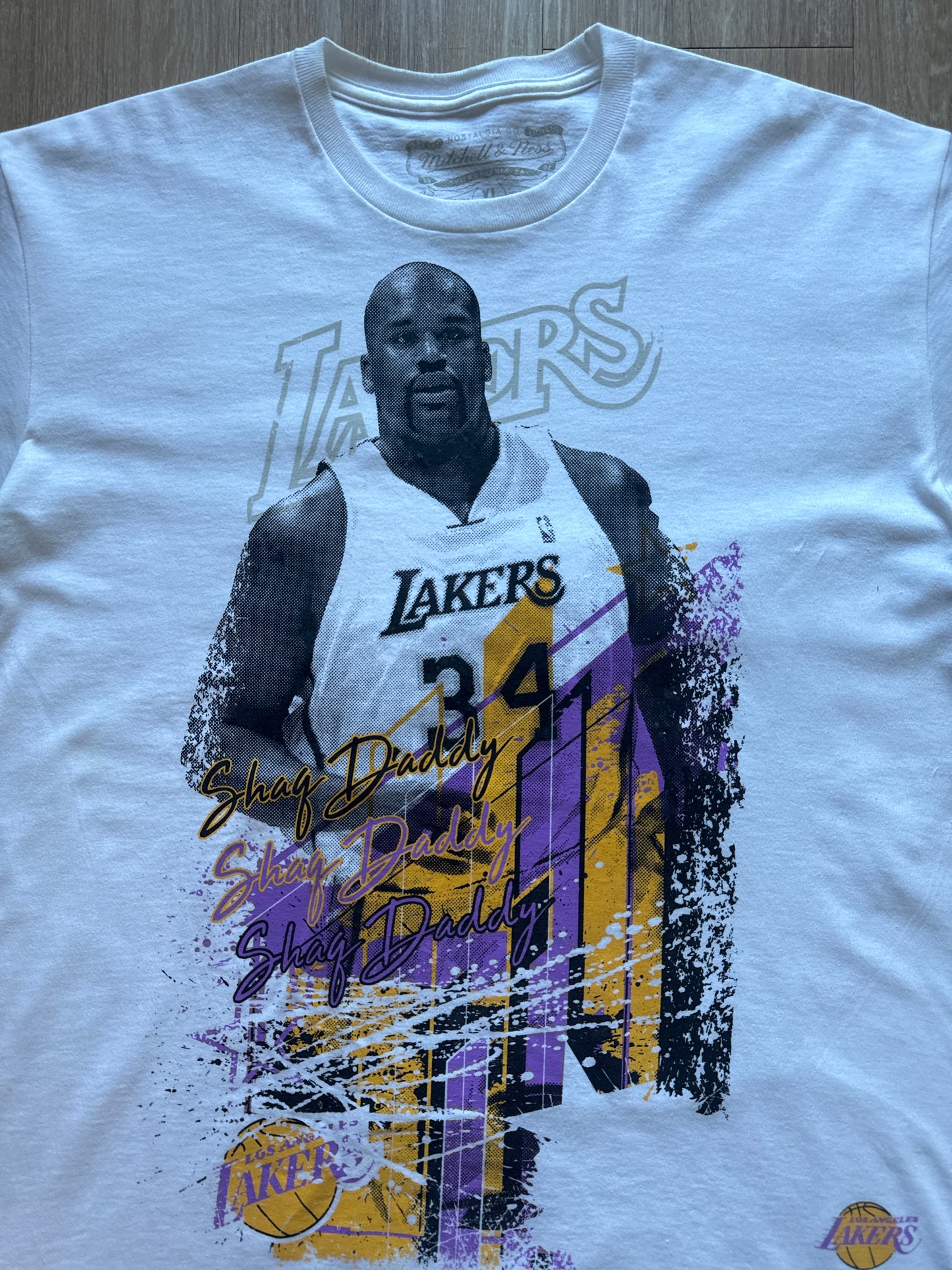 Mitchell & Ness Hardwood Classics Shaquille O'Neal Los Angeles Lakers Player Burst Tee