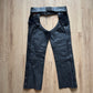 Vintage Leather Craft USA Black Leather Chaps Motorcycle Biker Pants