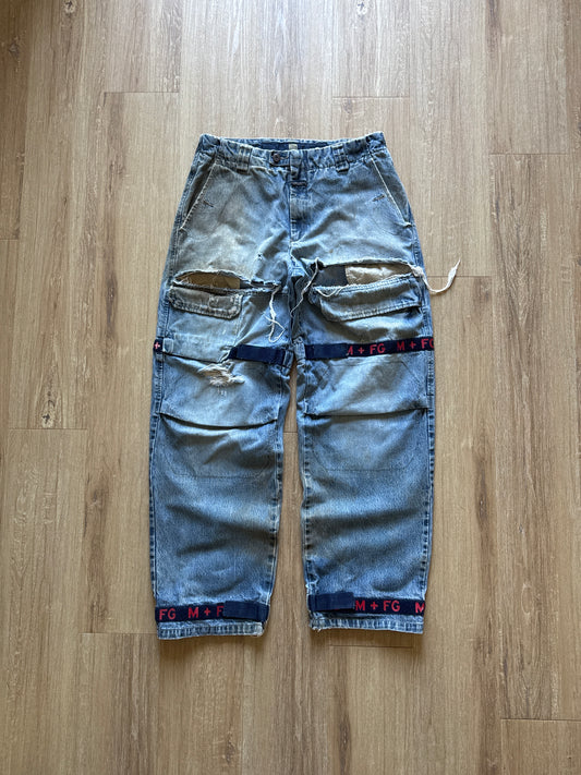 Vintage Marithe Francois Girbaud Distressed Thrashed Utility Pants