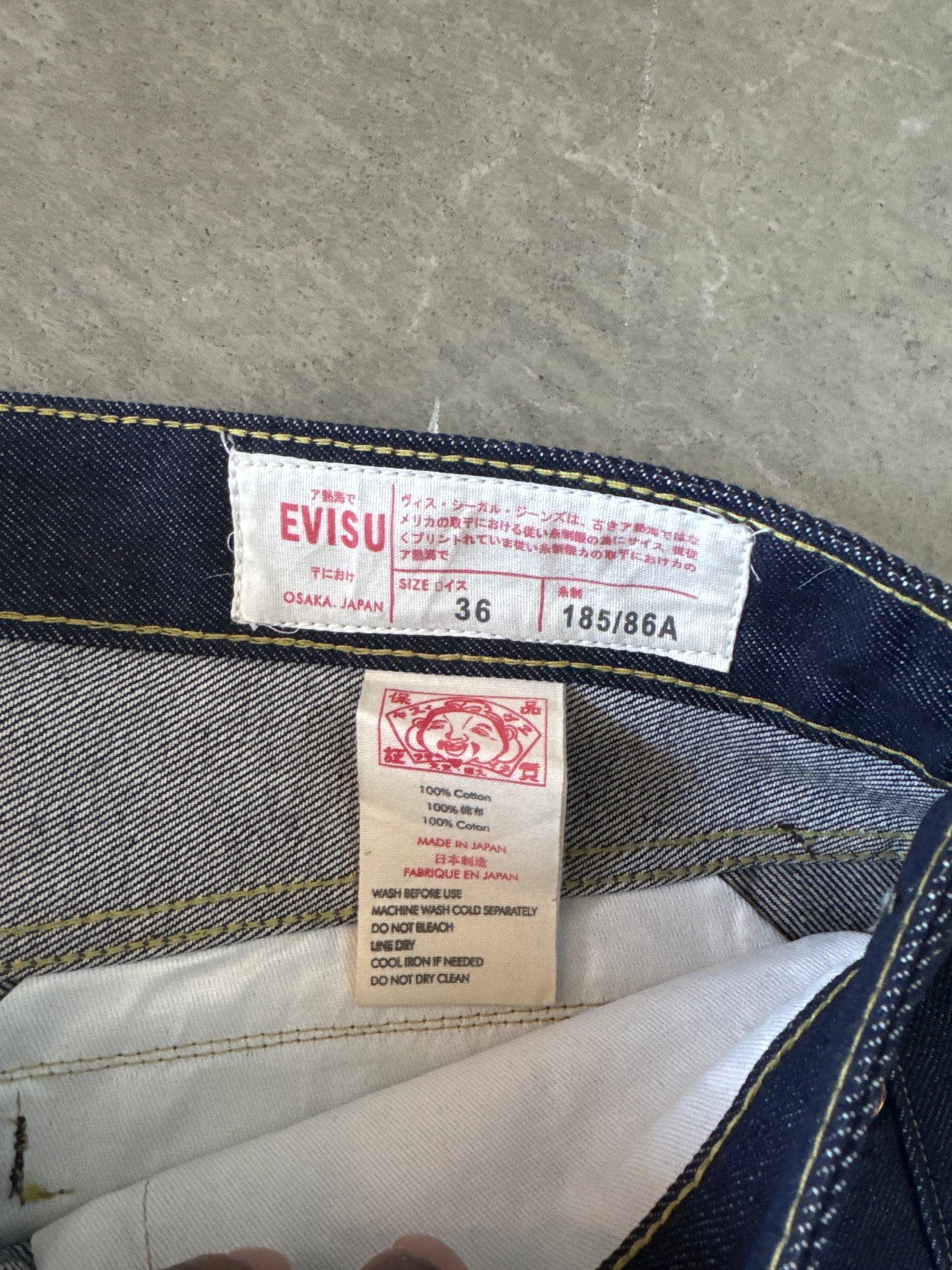 Evisu Embroidered Japanese Wave Art Salvage Denim Jeans