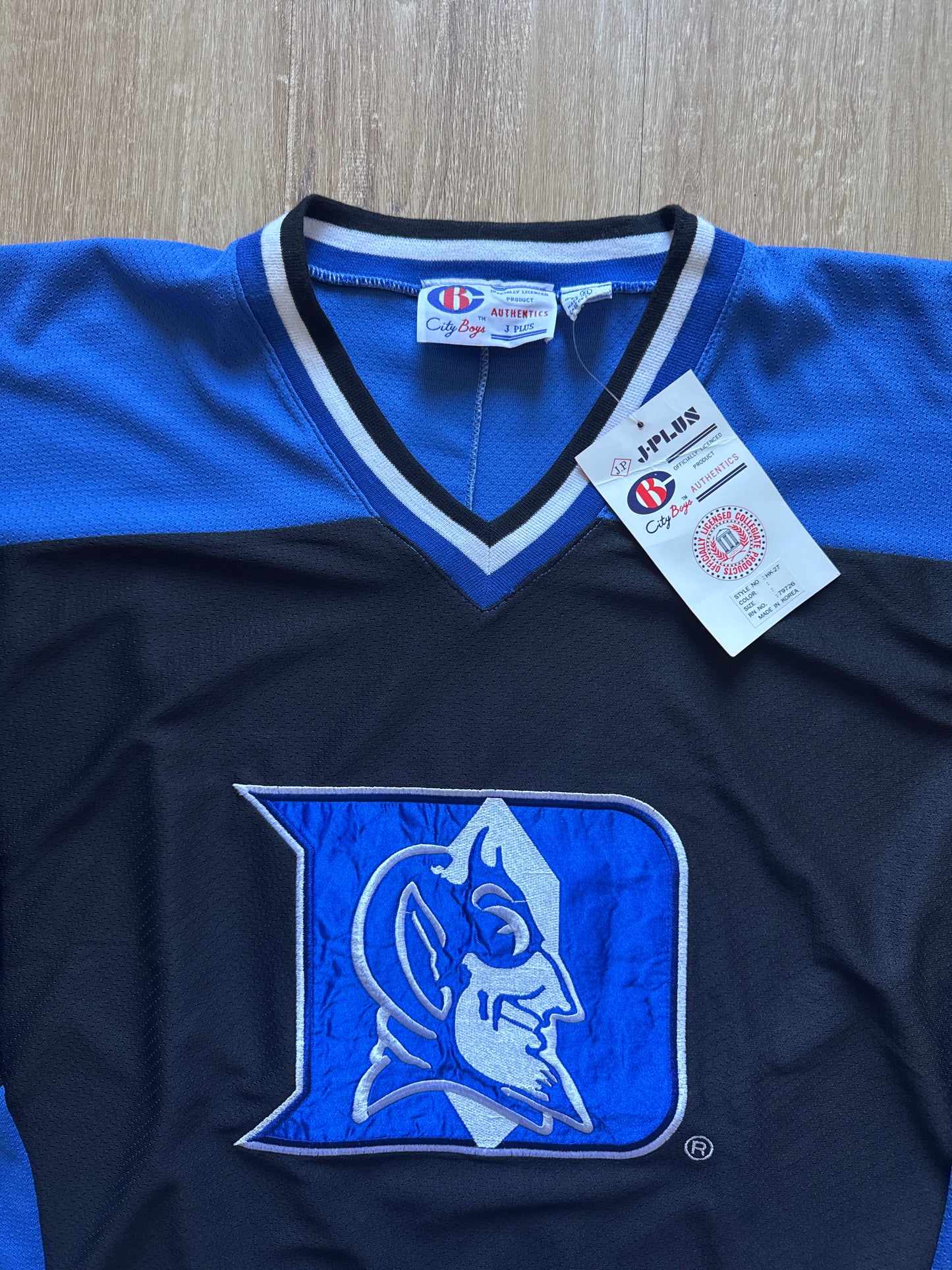 Vintage 90s Collegiate Sportwear City Boy Duke University Blue Devils Hockey Jersey