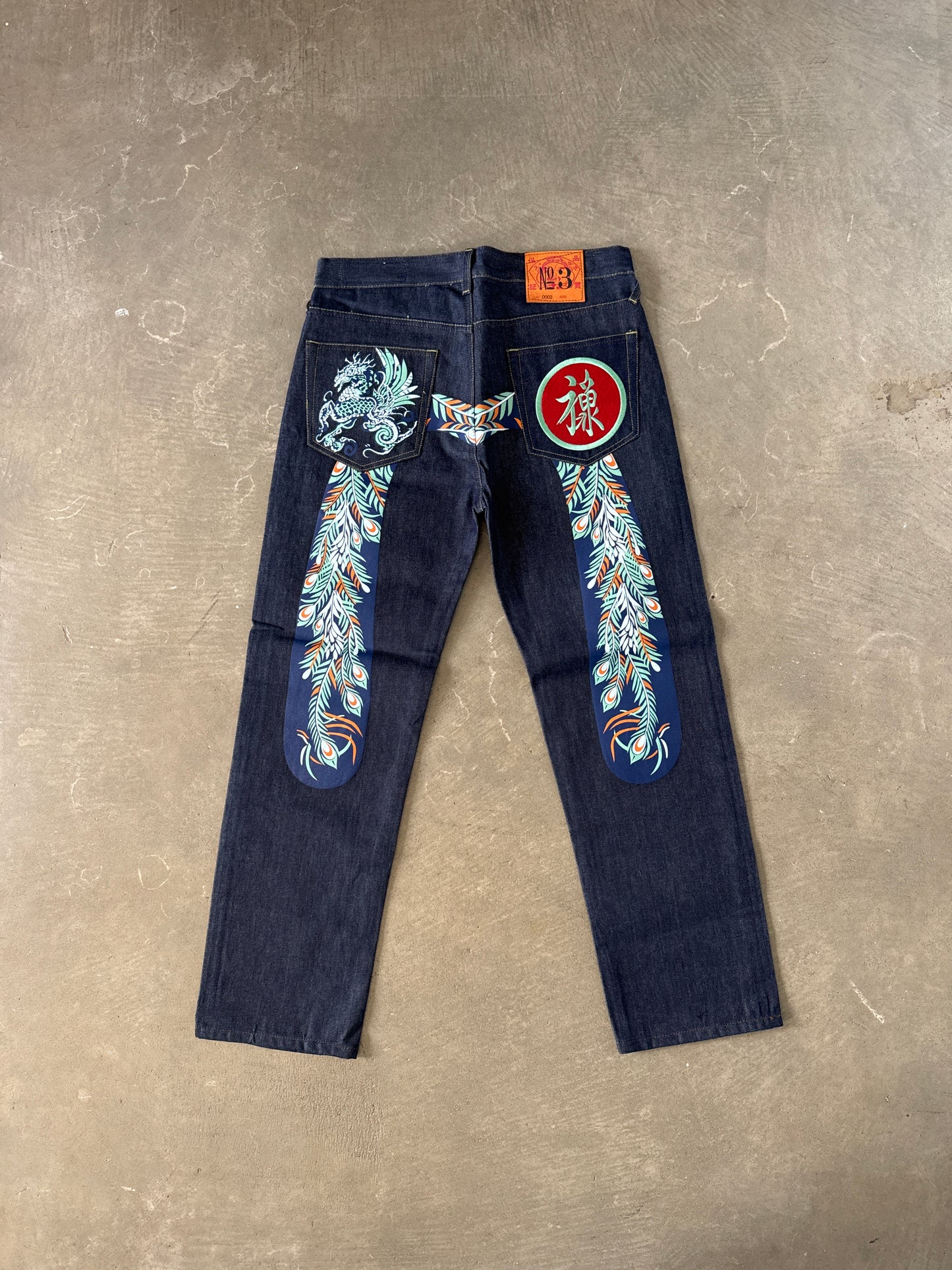Evisu Embroidered Japanese Art Selvedge Denim Jeans