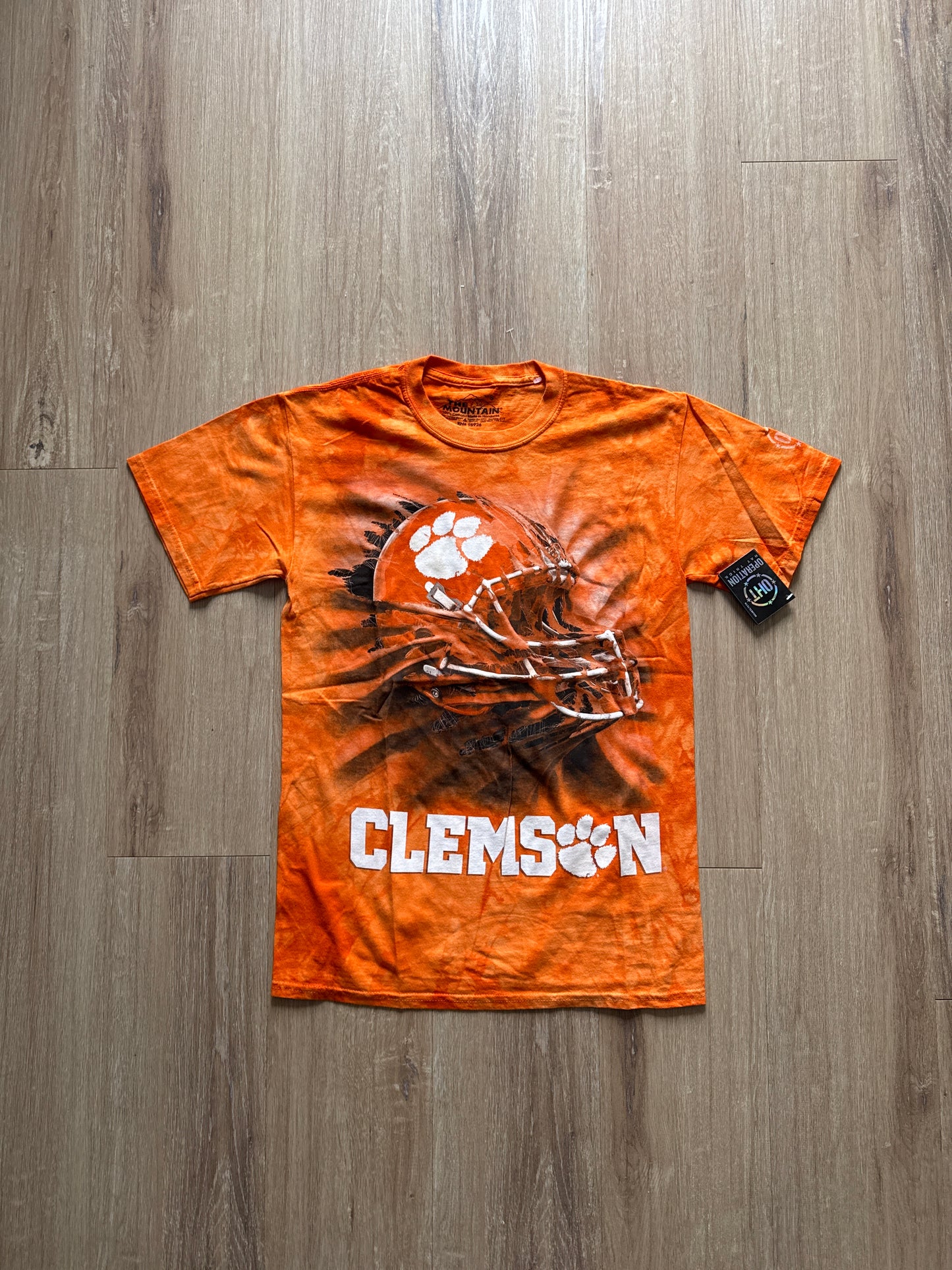 The Mountain University Of Clemson Tigers Helmet Tie Dye Tee