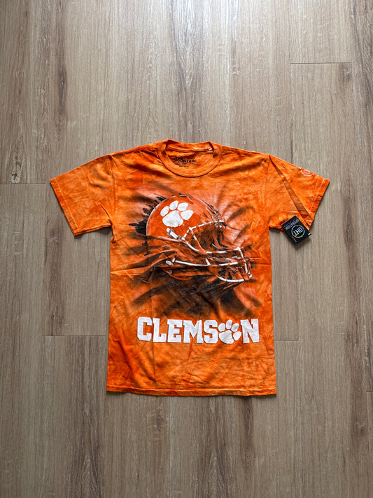 The Mountain University Of Clemson Tigers Helmet Tie Dye Tee