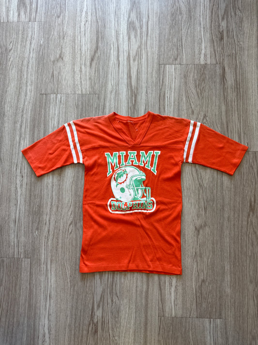 Vintage 80s Miami Dolphins Football Raglan Tee