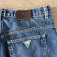 Vintage 90s Guess Jeans Pascal Loose Fit Tapered Leg Dark Washed Denim Jeans