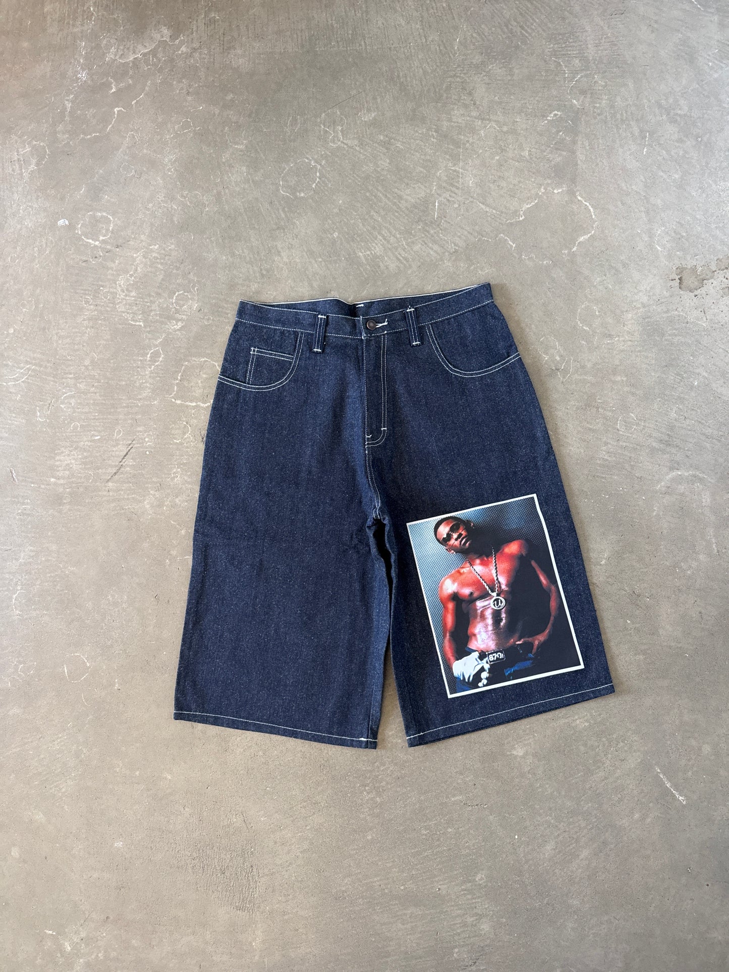 Vintage Y2K Badu Jeans Baggy Usher Rap Shorts