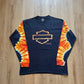 Vintage Harley Davidson Flame Sleeve Springfield Massachusetts Long Sleeve
