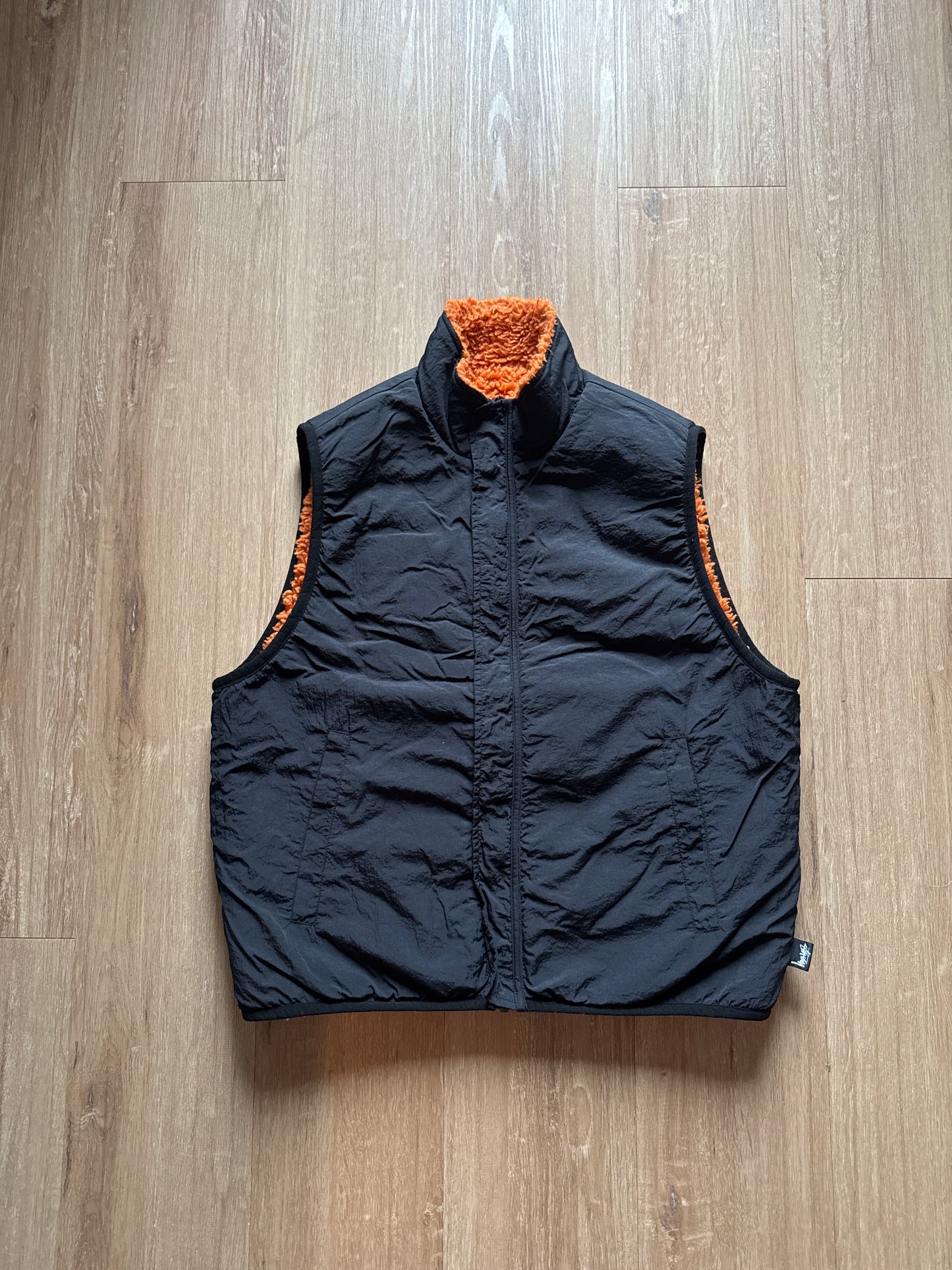 Stussy Sherpa Reversible Tangerine Vest