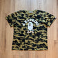 Vintage A Bathing Ape Bape Yellow 1st Camo College Logo Tee