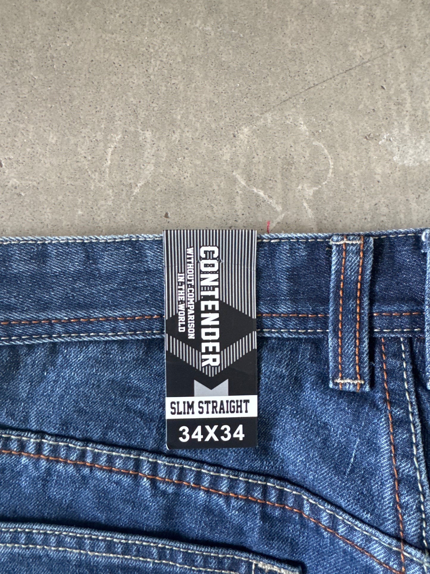 Y2K Contender Slim Straight Dark Washed Denim Jeans