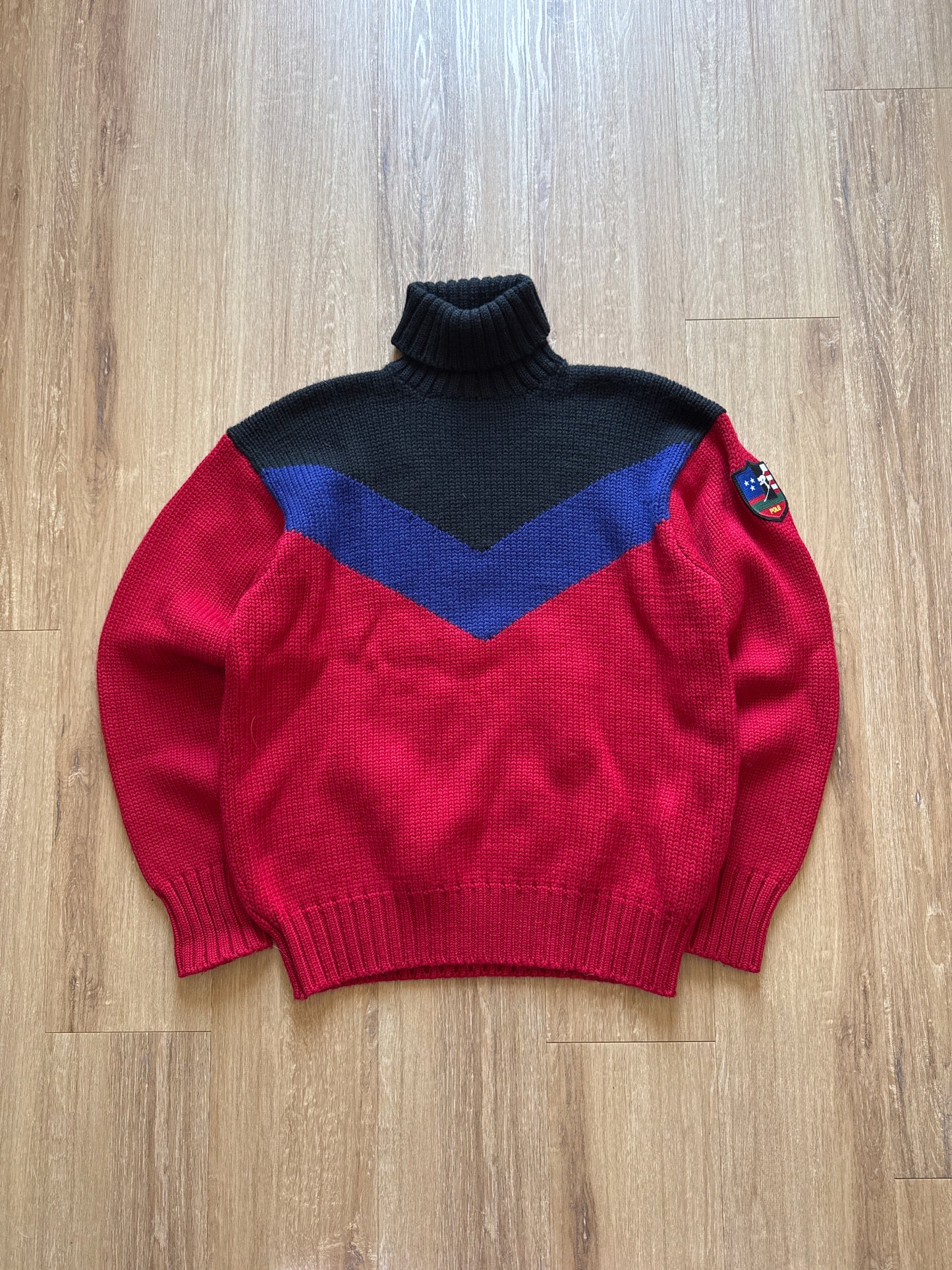 Vintage 90s Polo Ralph Lauren Suicide Ski 1992 Stadium Sweater