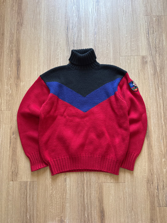 Vintage 90s Polo Ralph Lauren Suicide Ski 1992 Stadium Sweater