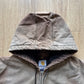 Vintage Carhartt Sunfaded Distressed Brown Hooded Zip Up Jacket