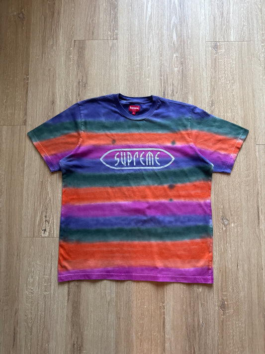 Supreme Rainbow Stripe Orange Tee