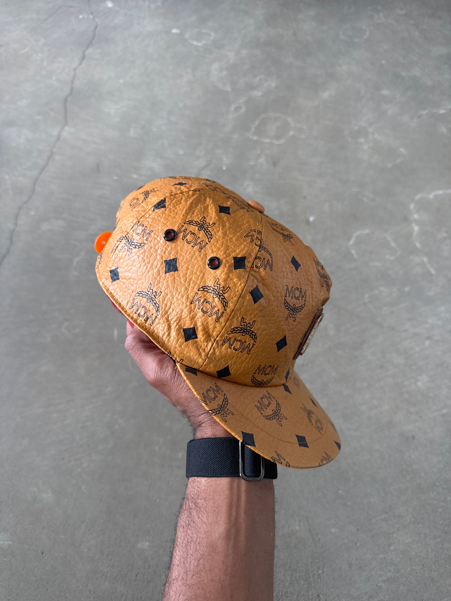 Vintage 90s MCM München Monogram Snap Back Hat