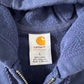 Vintage Women’s Carhartt Navy Stitched Logo Hooded Zip Up