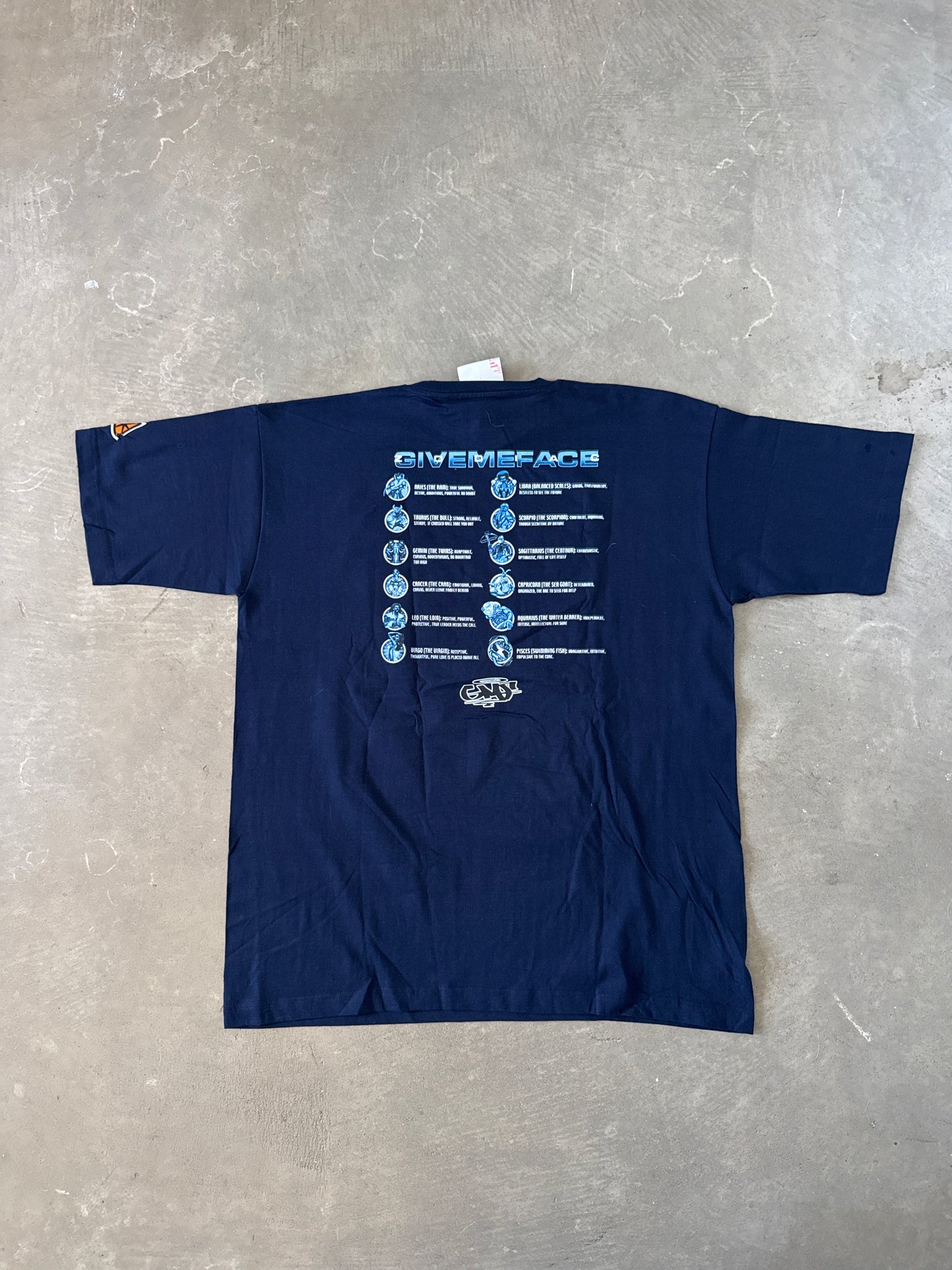 Vintage Y2K 2006 Give Me Face Zodiac Sign Horoscope Tee
