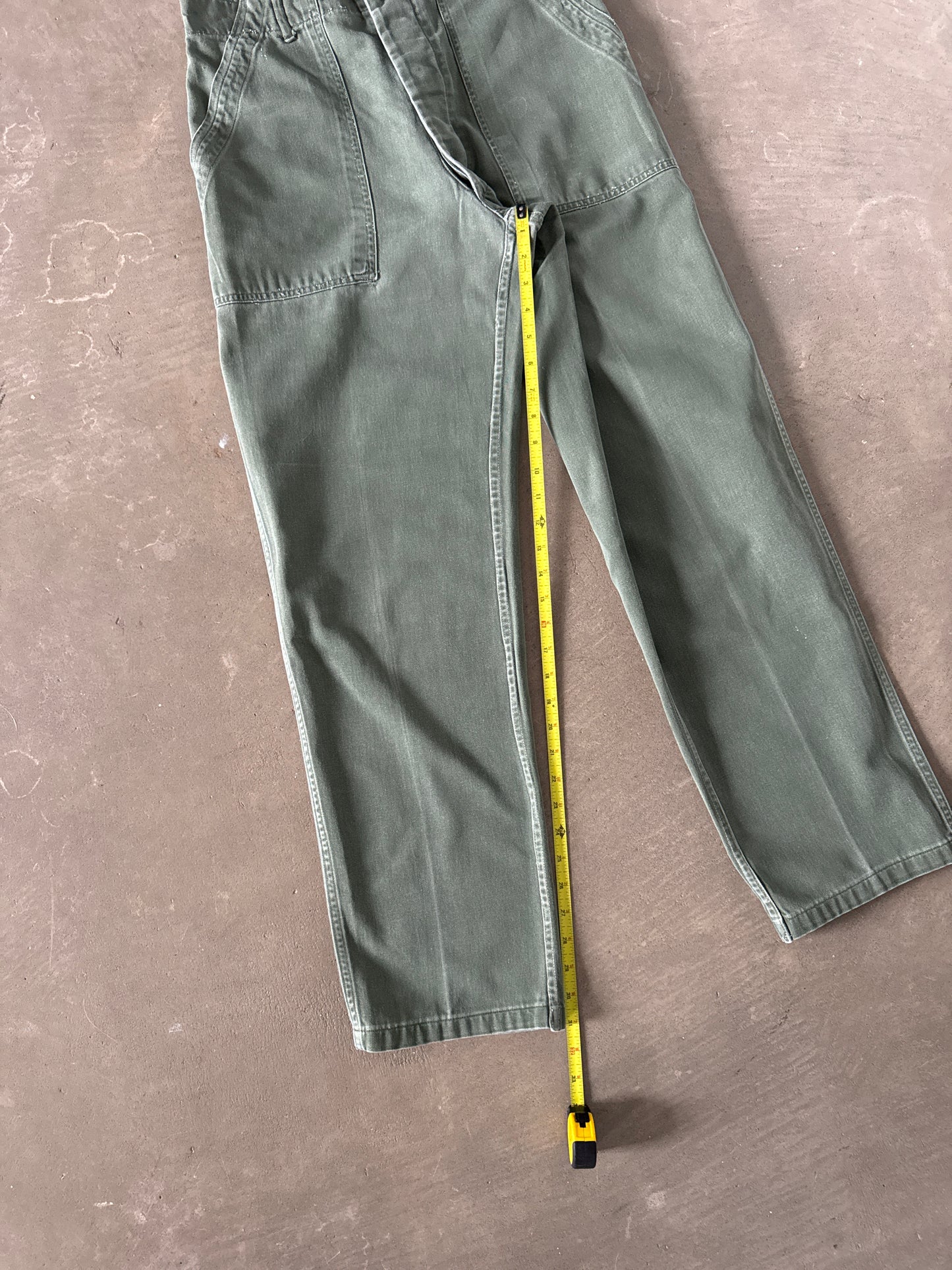 Vintage 70s Vietnam Era OG-107 Military Utility US Army Fatigue Olive Green Trousers