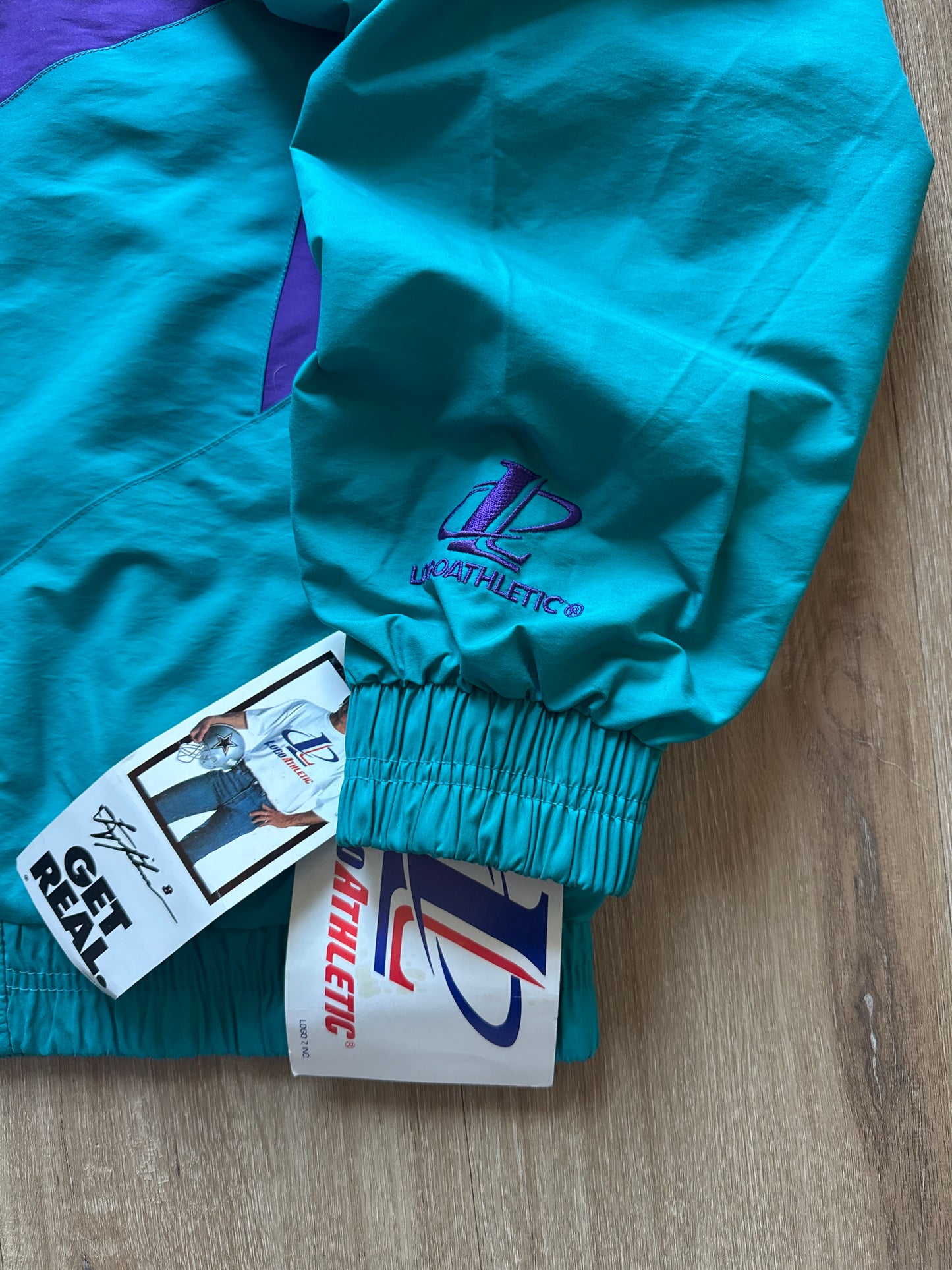 Vintage 90s Logo Athletic Charlotte Hornets Sharktooth Windbreaker Jacket