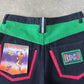 Vintage 90s Exhaust Malcolm X Embroidered Black Denim Shorts
