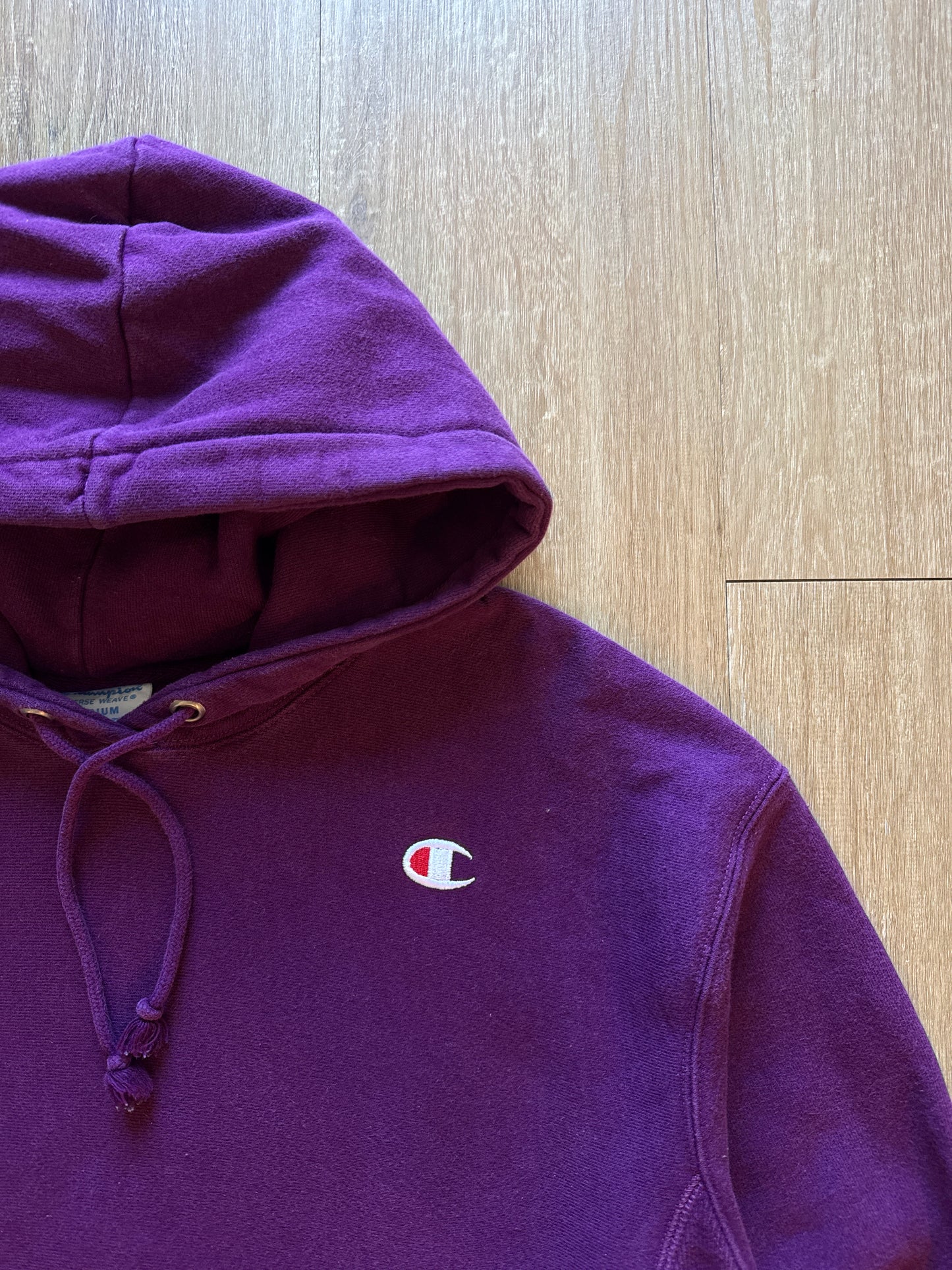 Champion Youth Purple Reverse Weave Logo Hoodie