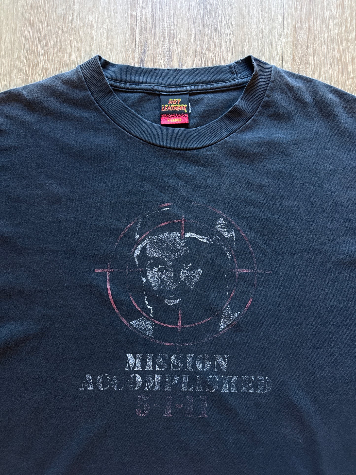 Vintage Hot Leathers Saddam Hussein Mission Accomplished Tee￼