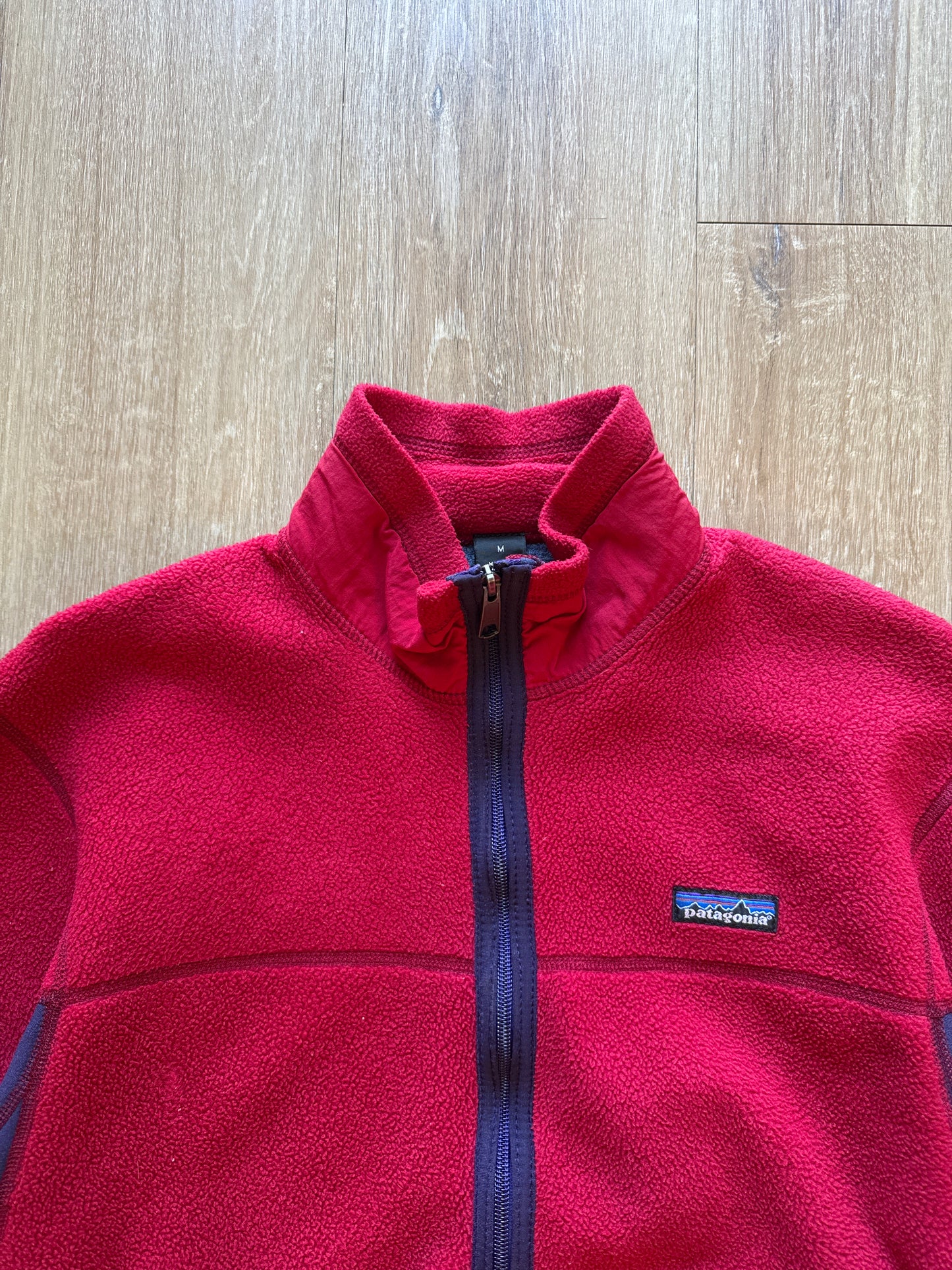 Vintage 90s Patagonia PEF Fleece Retro USA-Made Red Fleece Jacket
