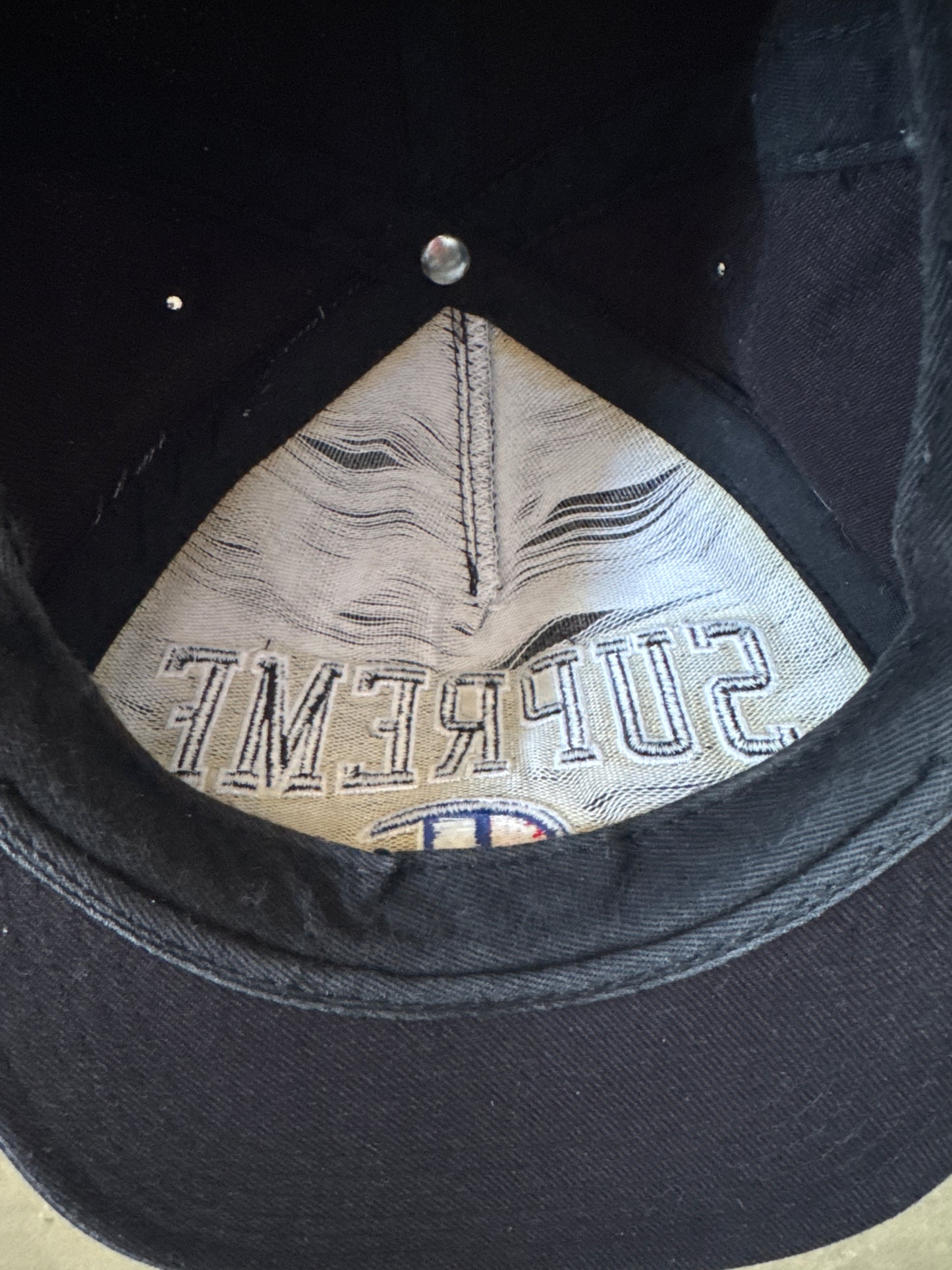 Supreme x Champion Logo Embroidered 5-Panel Black Hat