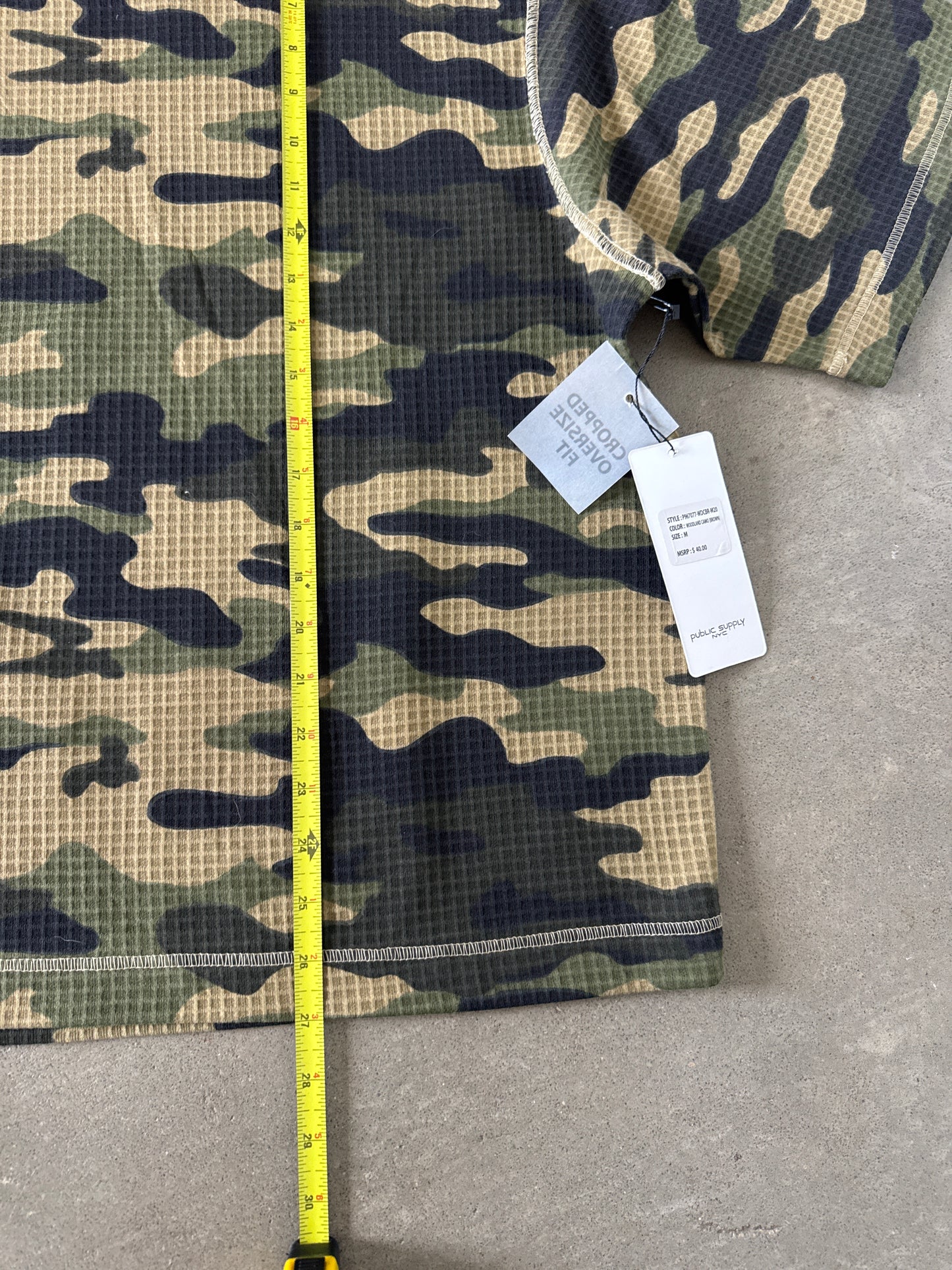 Public Supply NYC Woodland Camo Oversized Cropped Fit Tee