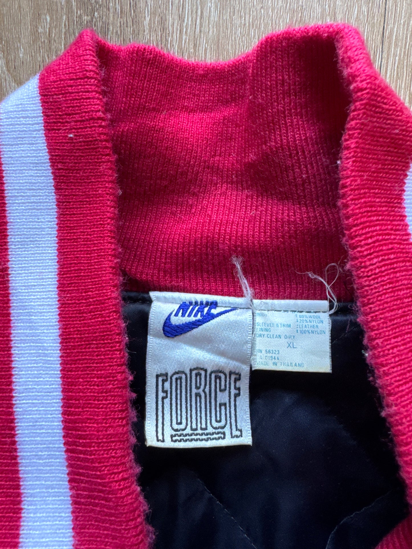 Vintage 90s Nike Force Basketball Snap Button Letterman Varsity