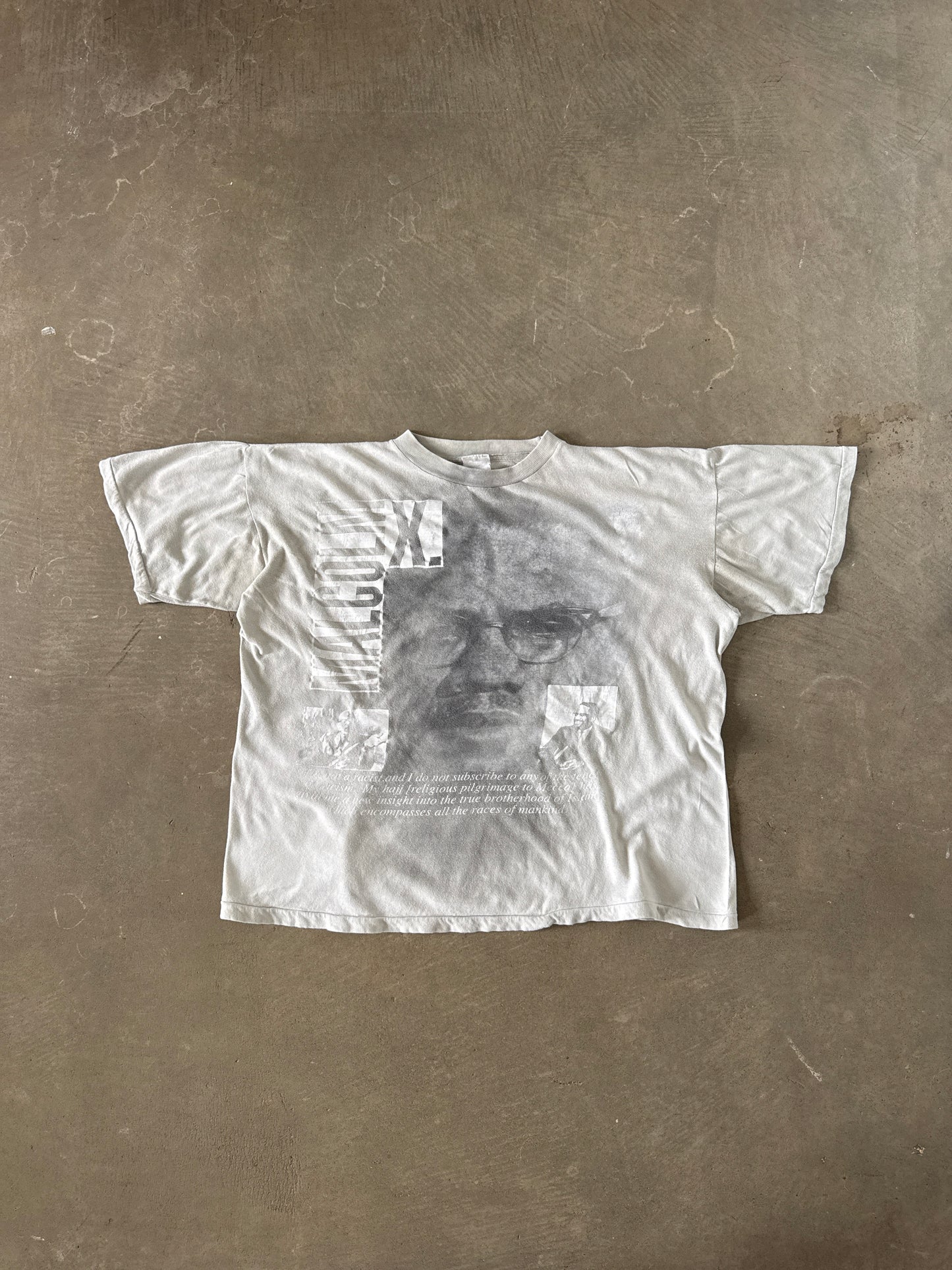 Vintage 90s Malcolm X Boxy Cropped Faded Tee