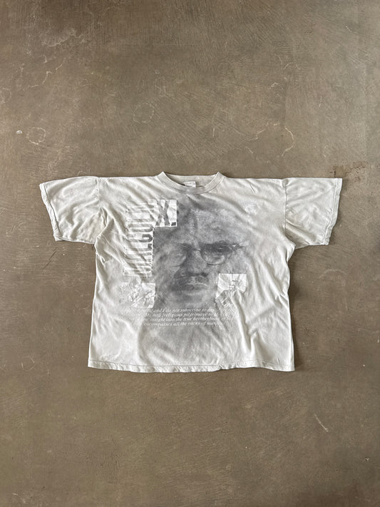 Vintage 90s Malcolm X Boxy Cropped Faded Tee