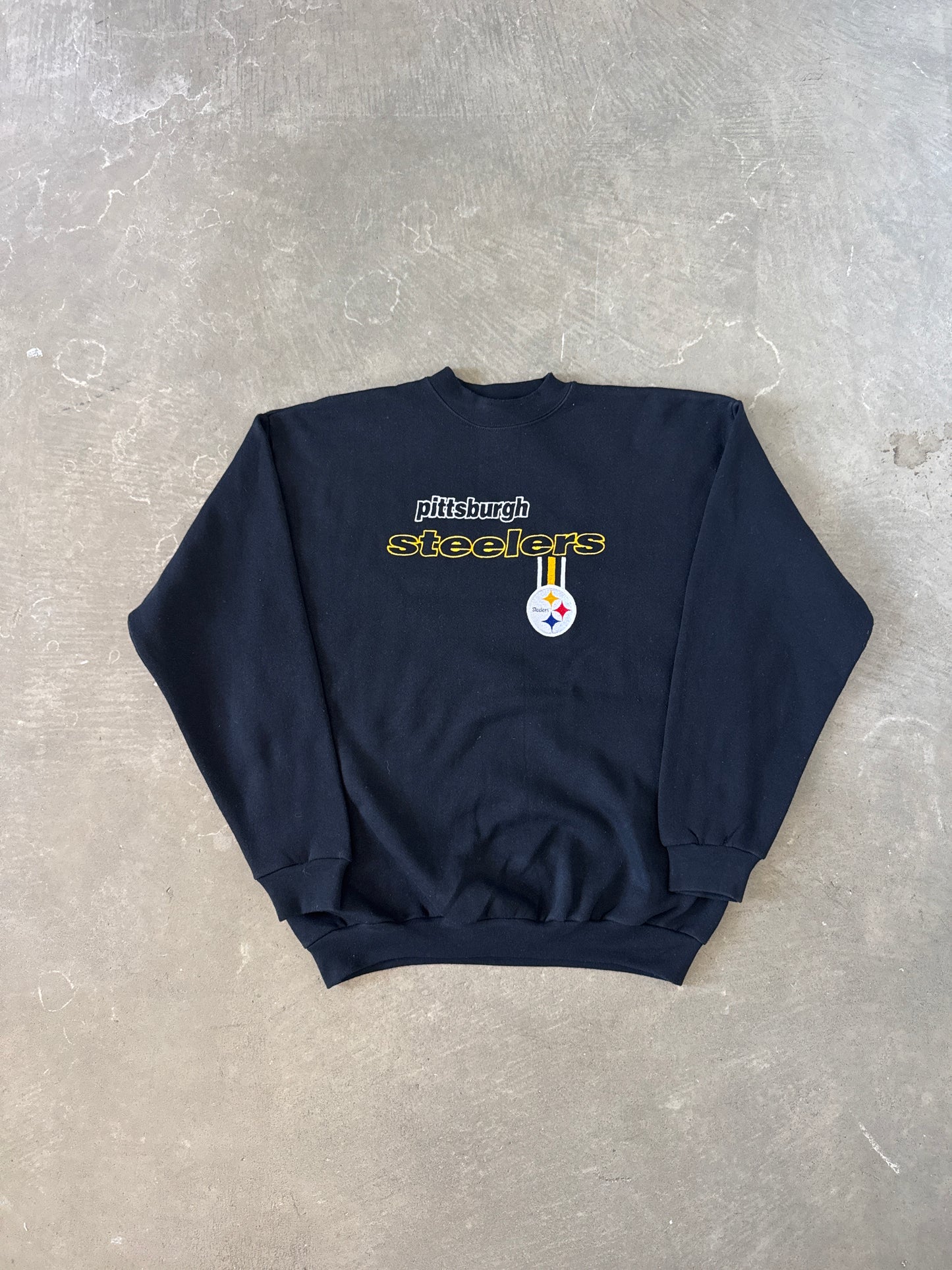 Vintage 90s Logo Athletic Pittsburgh Steelers Embroidered Logo Sweatshirt
