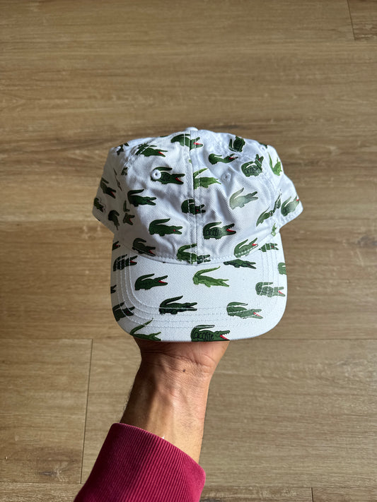 Lacoste Kids' Signature Print Cotton Cap