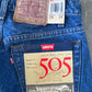 Vintage Levi’s 505 Regular Fit Straight Leg Dark Washed Denim Jeans