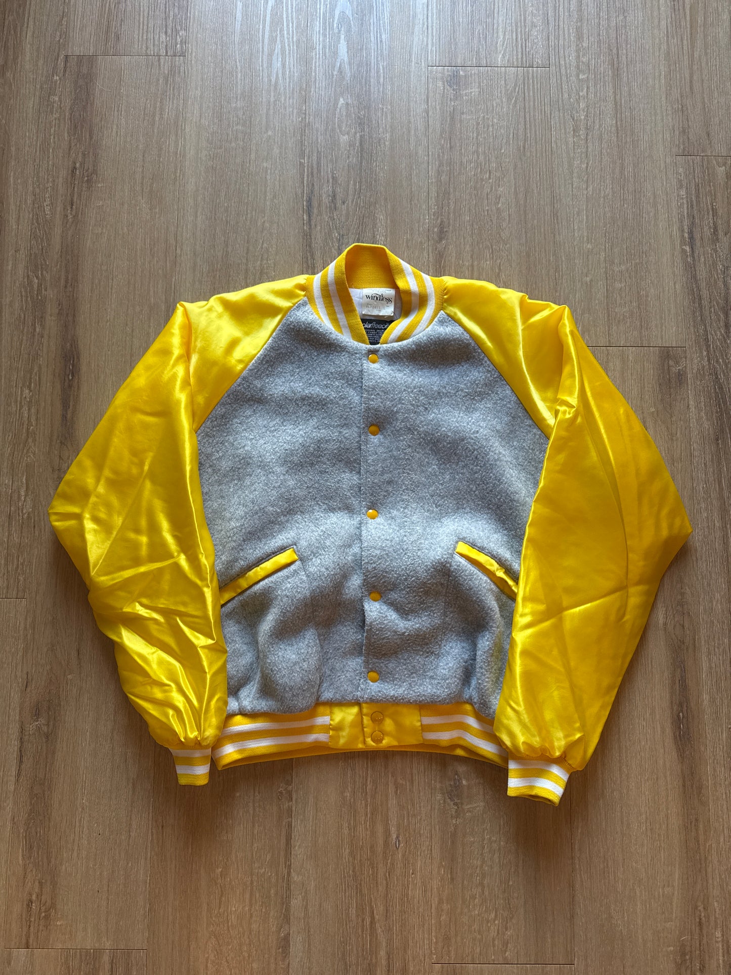 Vintage 80s Windless USA Polarfleece Satin Fleece Varsity Jacket