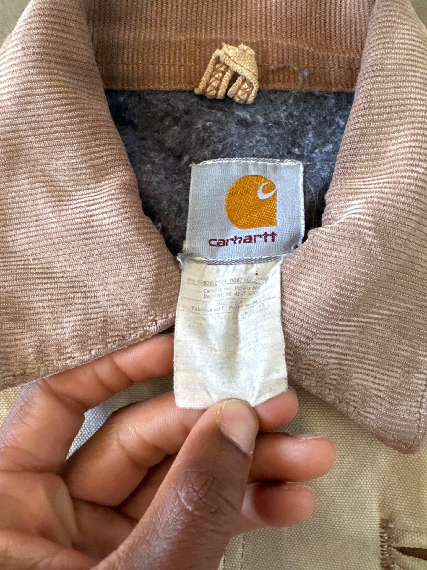 Vintage Carhartt Detroit Distressed Tan Sun Faded Jacket