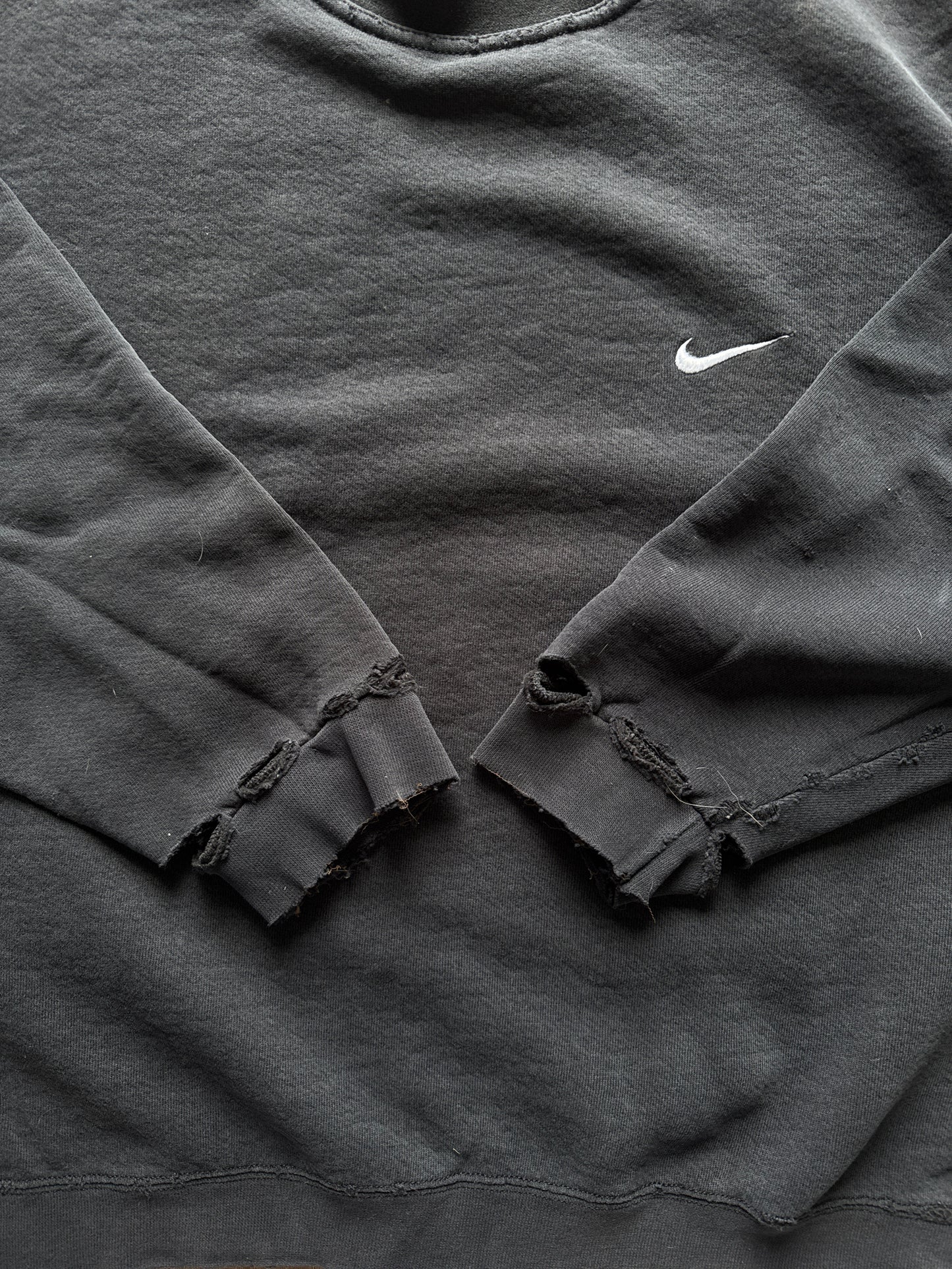 Vintage Nike Faded Black Distressed Boxy Sweatshirt