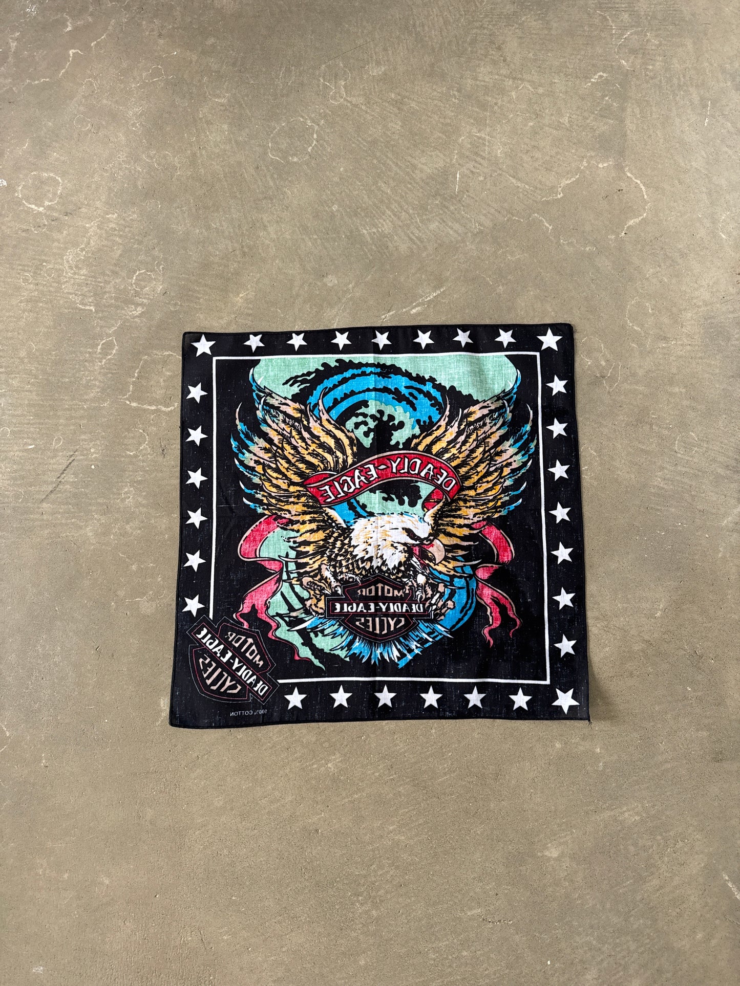Vintage Harley Davidson Motor Deadly Eagle Cycles Bandana Scarf